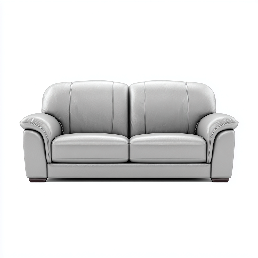 Sofá lineal cuero 170x92x90 cm - gris - para salón - diseño clásico moderno-Miviahanest