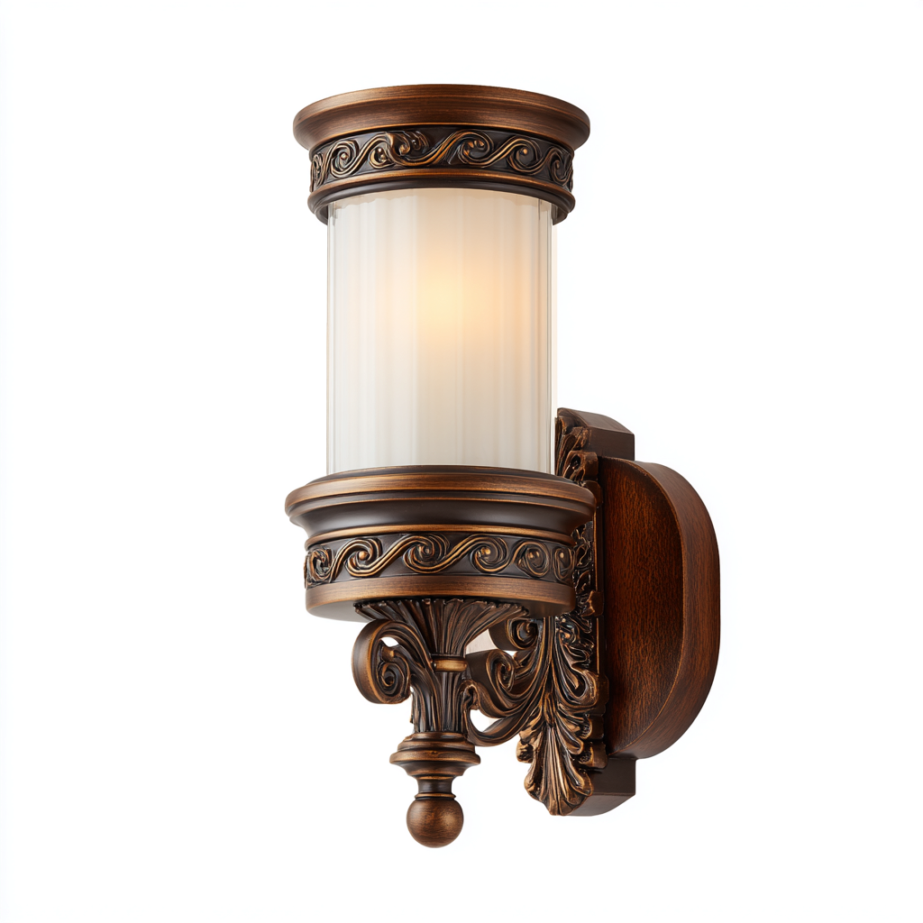 Aplique de pared metal - vidrio 18x22x36 cm bronce - crema para salón - dormitorio - pasillo - estilo clásico decorativo-Miviahanest