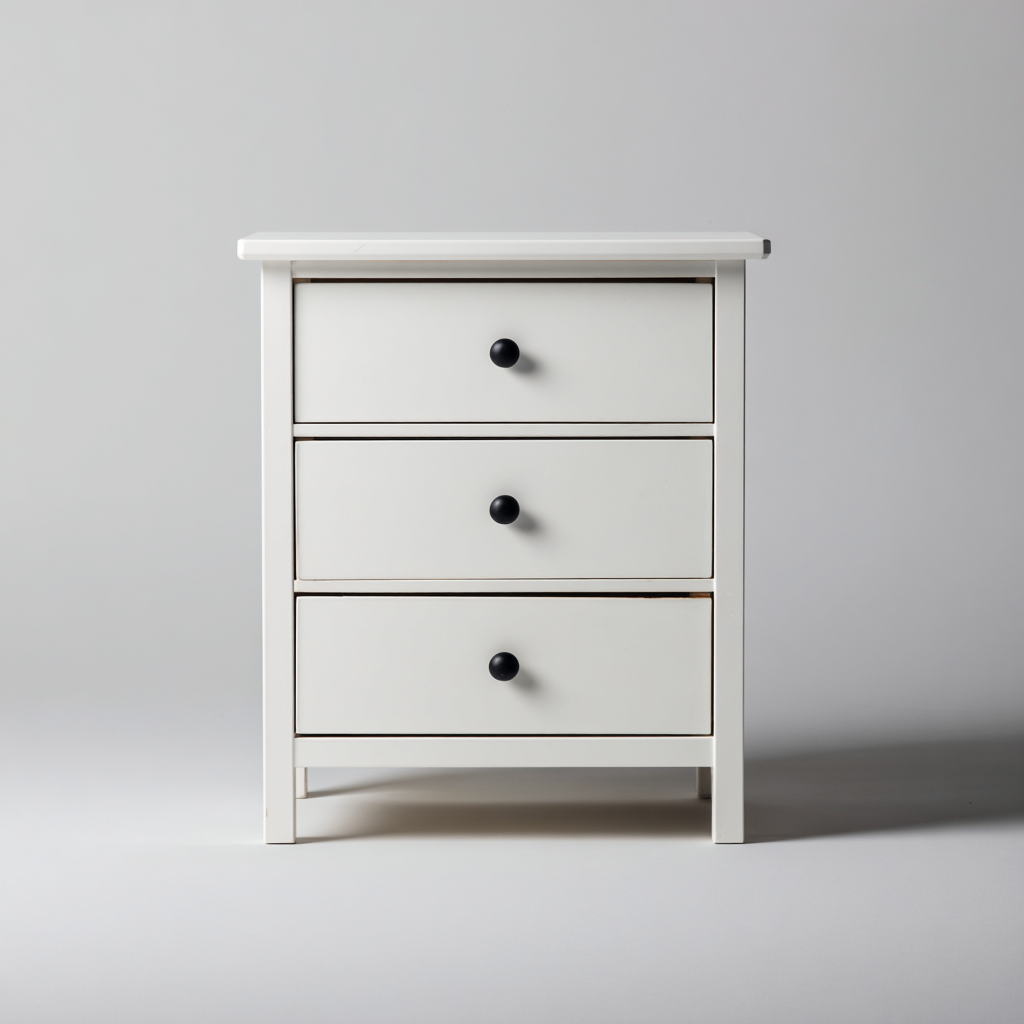 Mesita de noche madera 55x38x68 cm - blanco - estilo moderno apto para dormitorio-Miviahanest