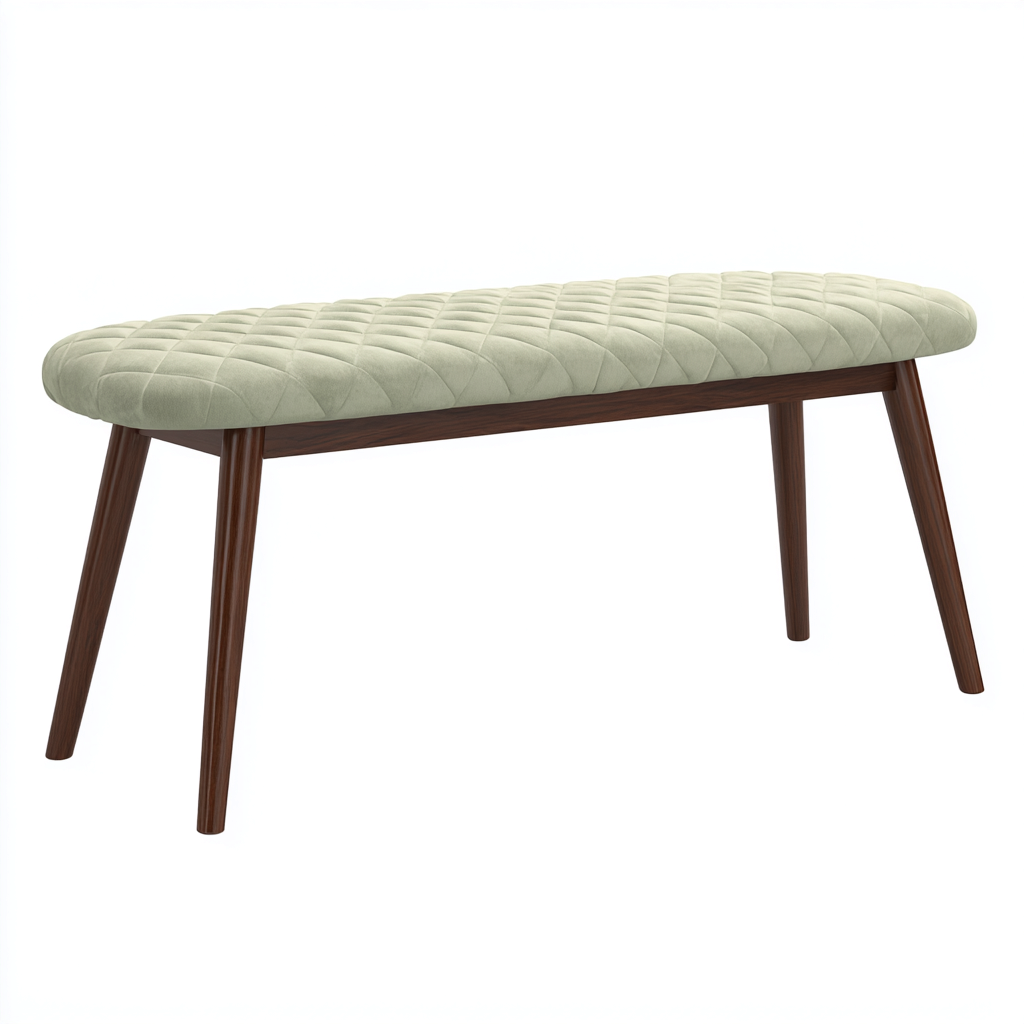 Banco de dormitorio tapizado tela 110x40x45 cm - verde claro - estilo moderno - para dormitorio-Miviahanest