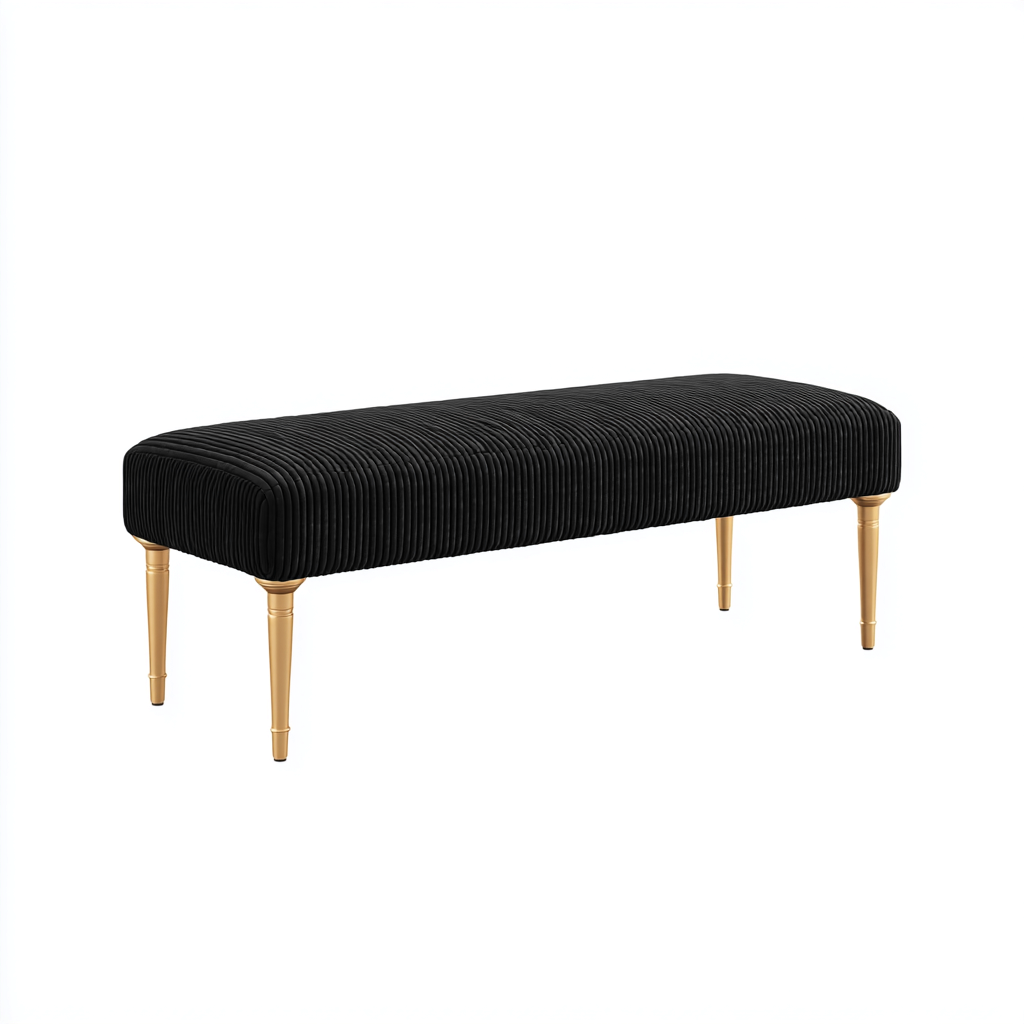 Banco de dormitorio tela 110x40x46 cm - negro - adecuado para dormitorio - estilo moderno-Miviahanest