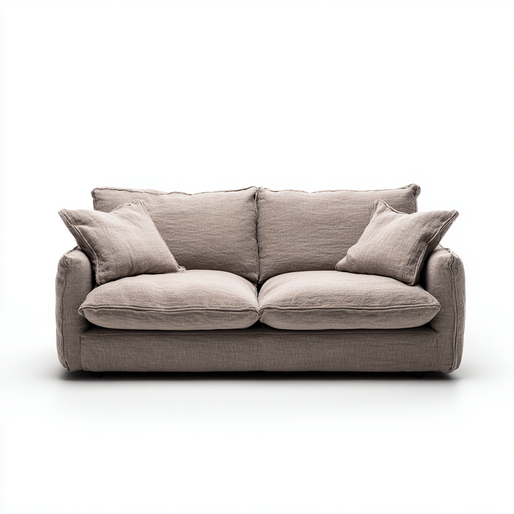 Sofá lineal tela 178x92x88 cm - beige - para salón - diseño moderno-Miviahanest