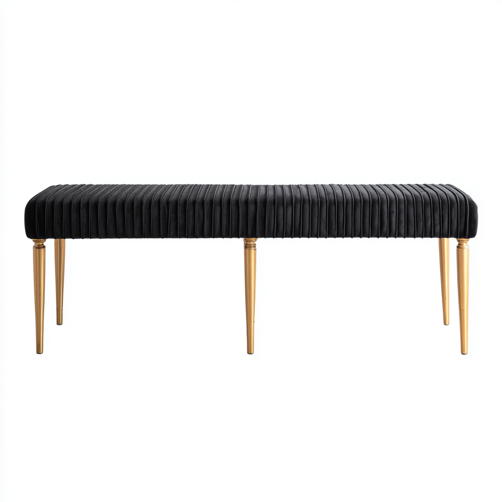 Banco de dormitorio tela 120x40x47 cm - negro - adecuado para dormitorio - estilo moderno-Miviahanest