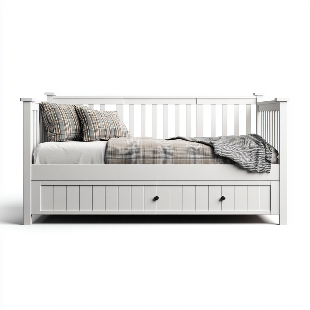 Sofá cama madera 210x100x95 cm blanco - adecuado para dormitorio - diseño moderno-Miviahanest