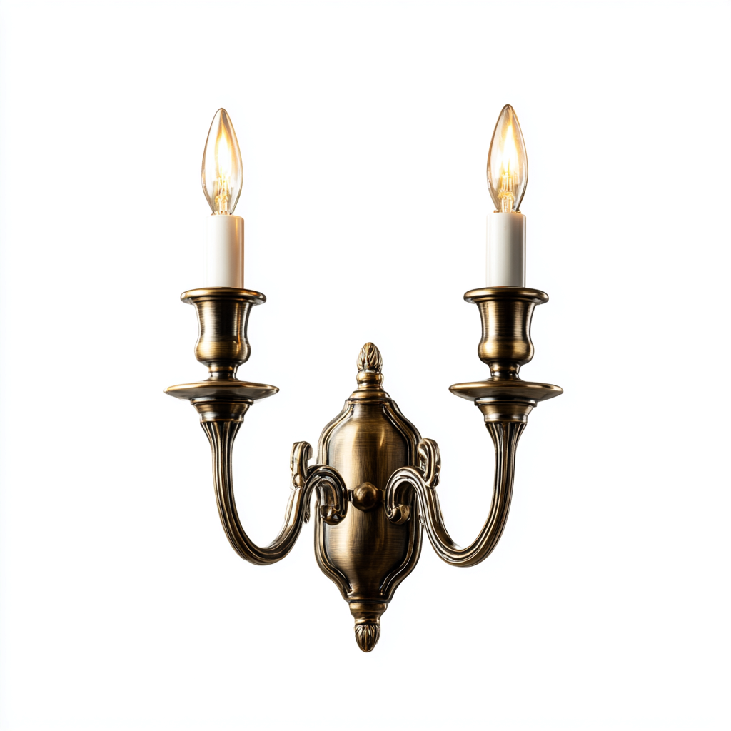 Aplique de pared metal 28x18x32 cm - bronce - estilo clásico apto para interiores-Miviahanest
