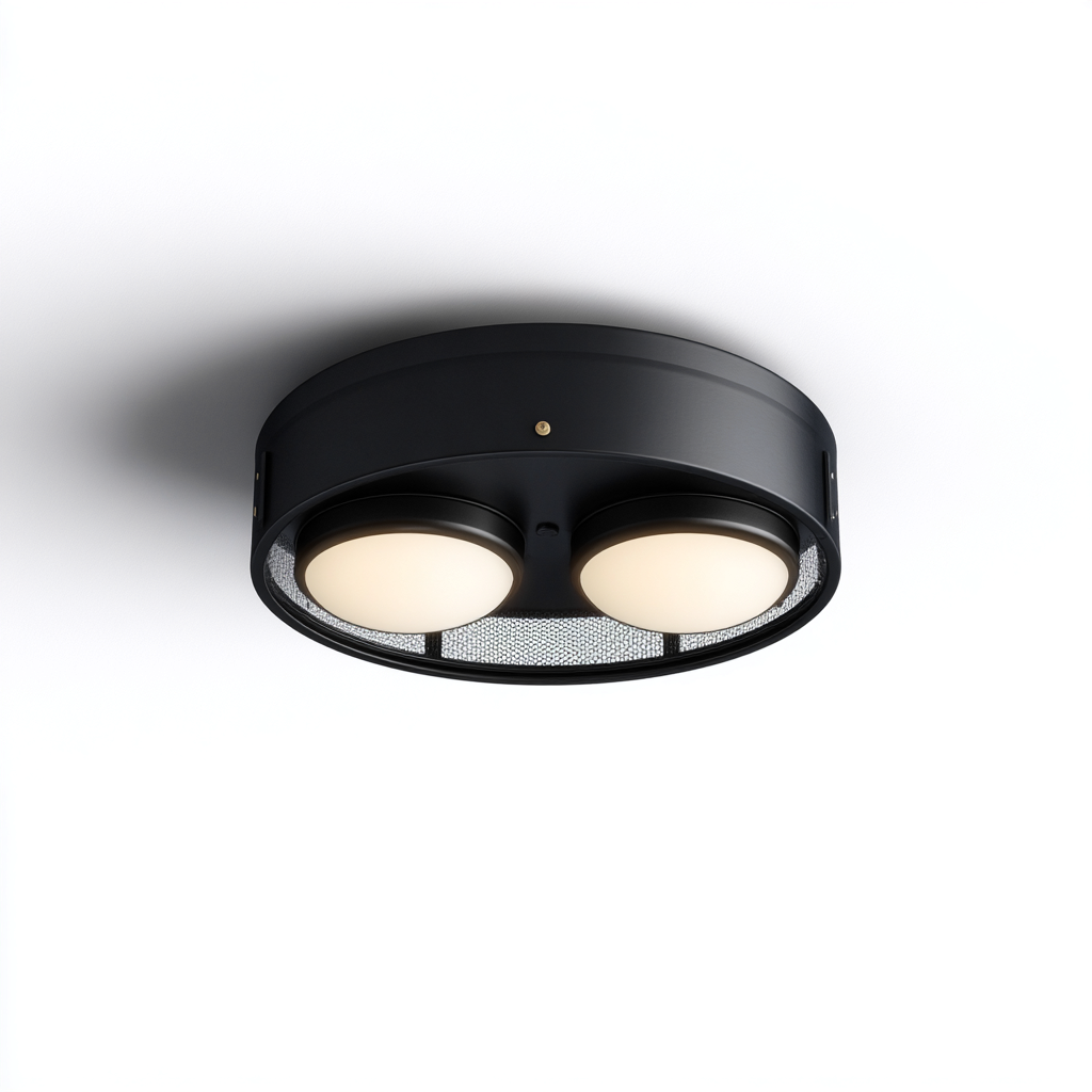 Lámpara de techo metal negro 30x30x12 cm - blanco - diseño moderno - apta para salón-Miviahanest