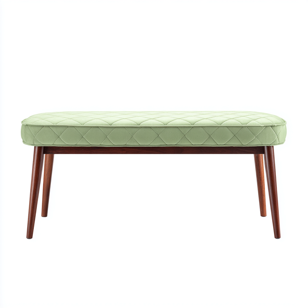Banco de dormitorio tapizado tela 110x40x45 cm - verde claro - estilo moderno - para dormitorio-Miviahanest