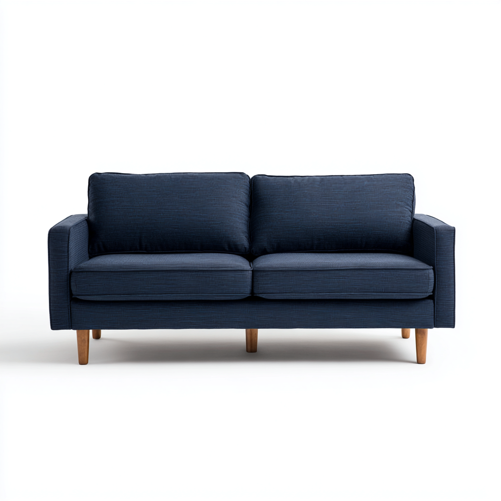 Sofá lineal tela 190x80x85 cm - azul marino - para salón - diseño moderno-Miviahanest