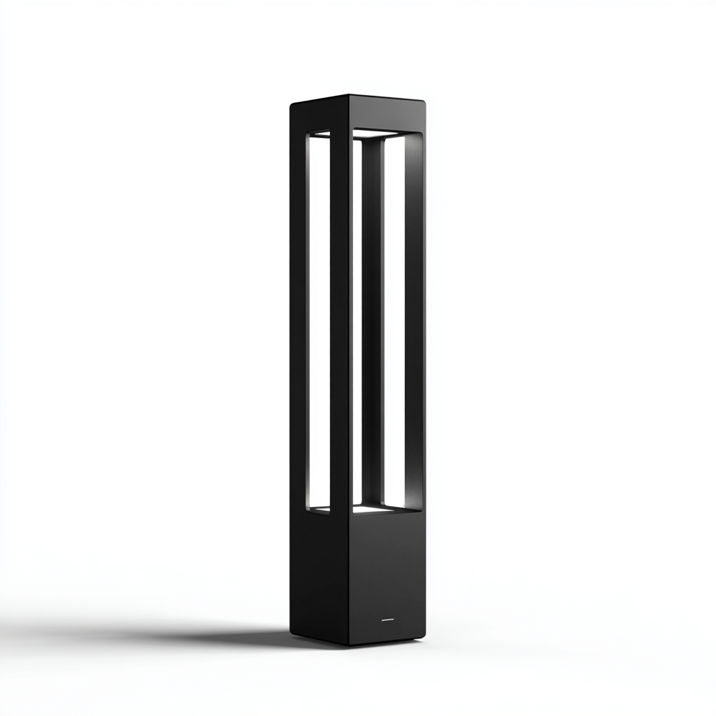 Lámpara de pie metal 20x20x120 cm - Negro - Diseño moderno para salón-Miviahanest