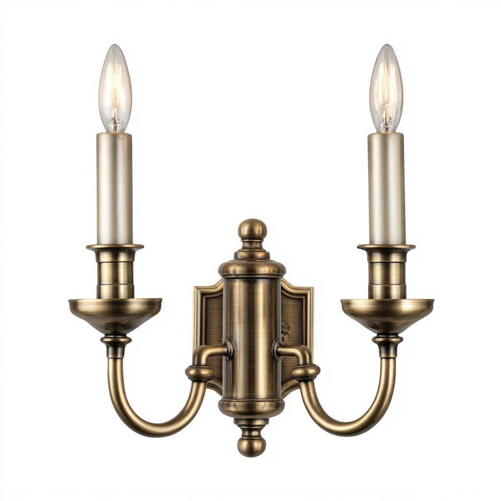 Aplique de pared metal 27x17x33 cm - bronce - estilo clásico apto para interiores-Miviahanest