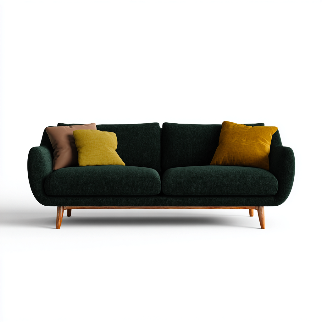 Sofá lineal tela 188x82x84 cm - verde oscuro - para salón - diseño moderno-Miviahanest