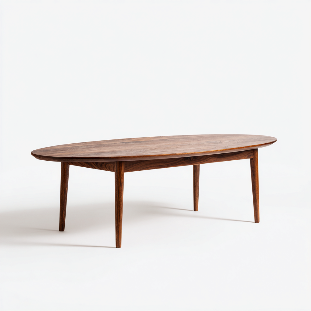 Mesa de centro de madera maciza 122x64x44 cm - marrón - diseño nórdico para salón-Miviahanest