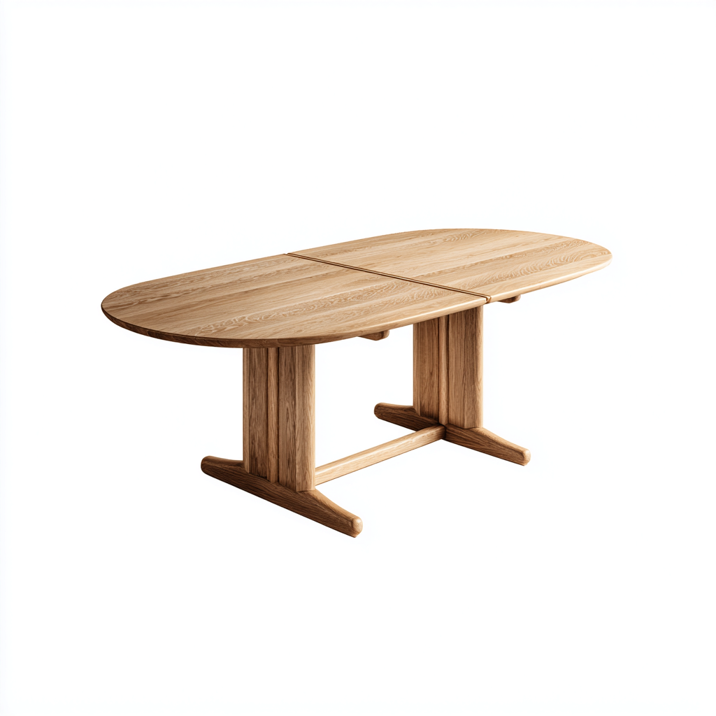 Mesa de comedor extensible madera maciza 200x100x75 cm - madera clara - diseño funcional adecuado para comedor-Miviahanest