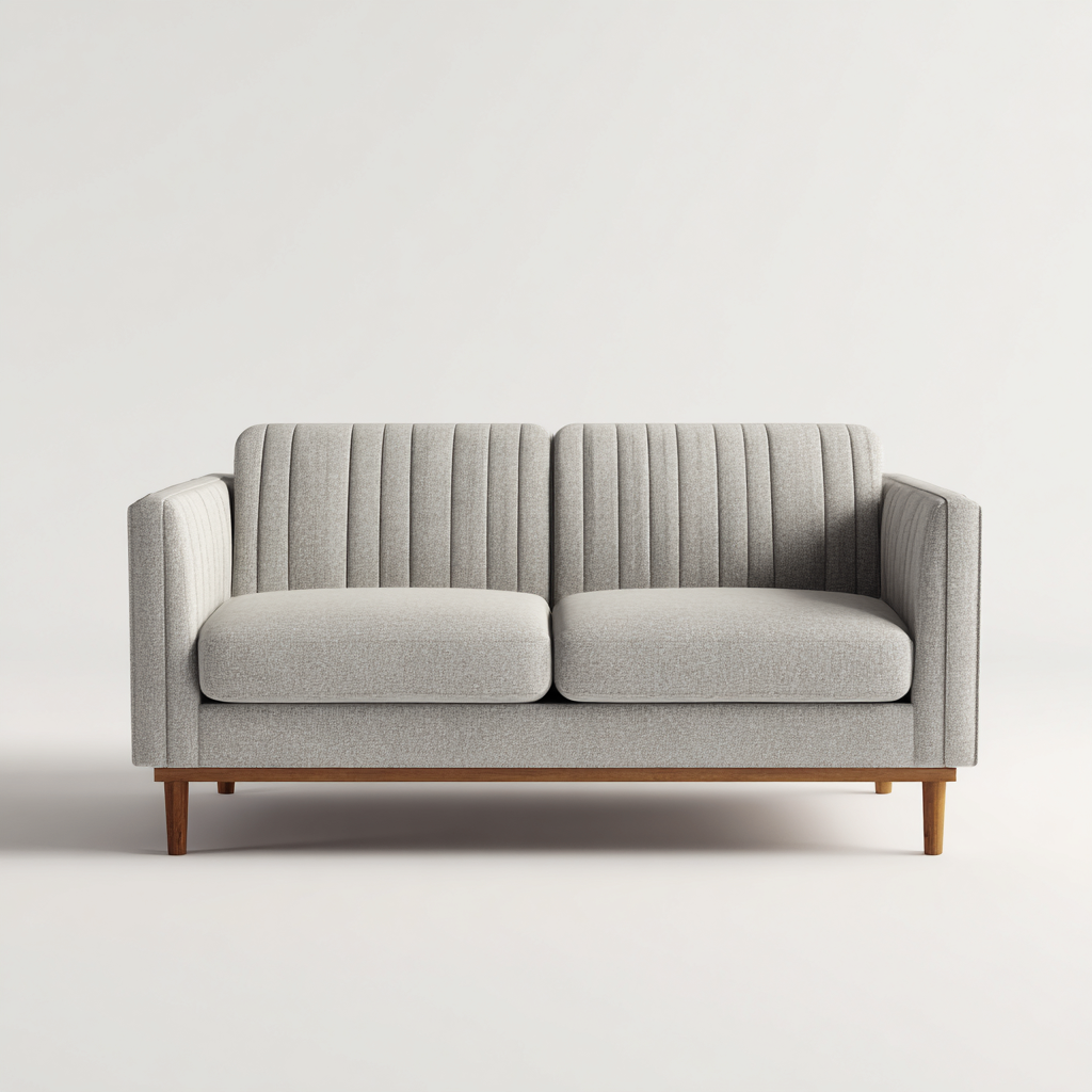Sofá lineal tela - madera 165x84x86 cm - gris claro - para salón - diseño moderno-Miviahanest
