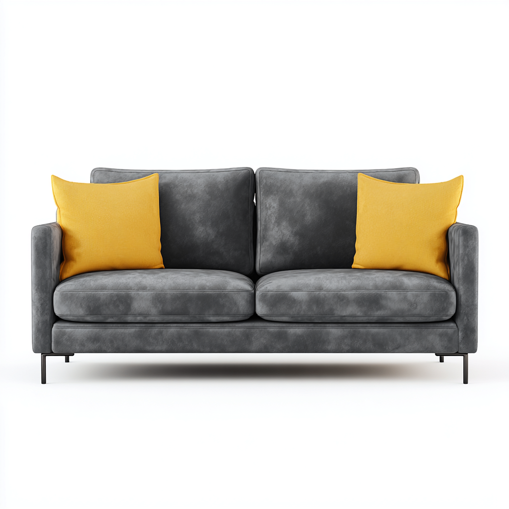 Sofá lineal tapizado en tela 170x82x88 cm - gris - apto para salón - diseño moderno-Miviahanest