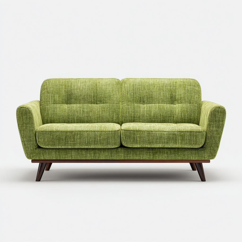 Sofá lineal tapizado en tela 178x87x86 cm - verde - apto para salón - diseño moderno-Miviahanest