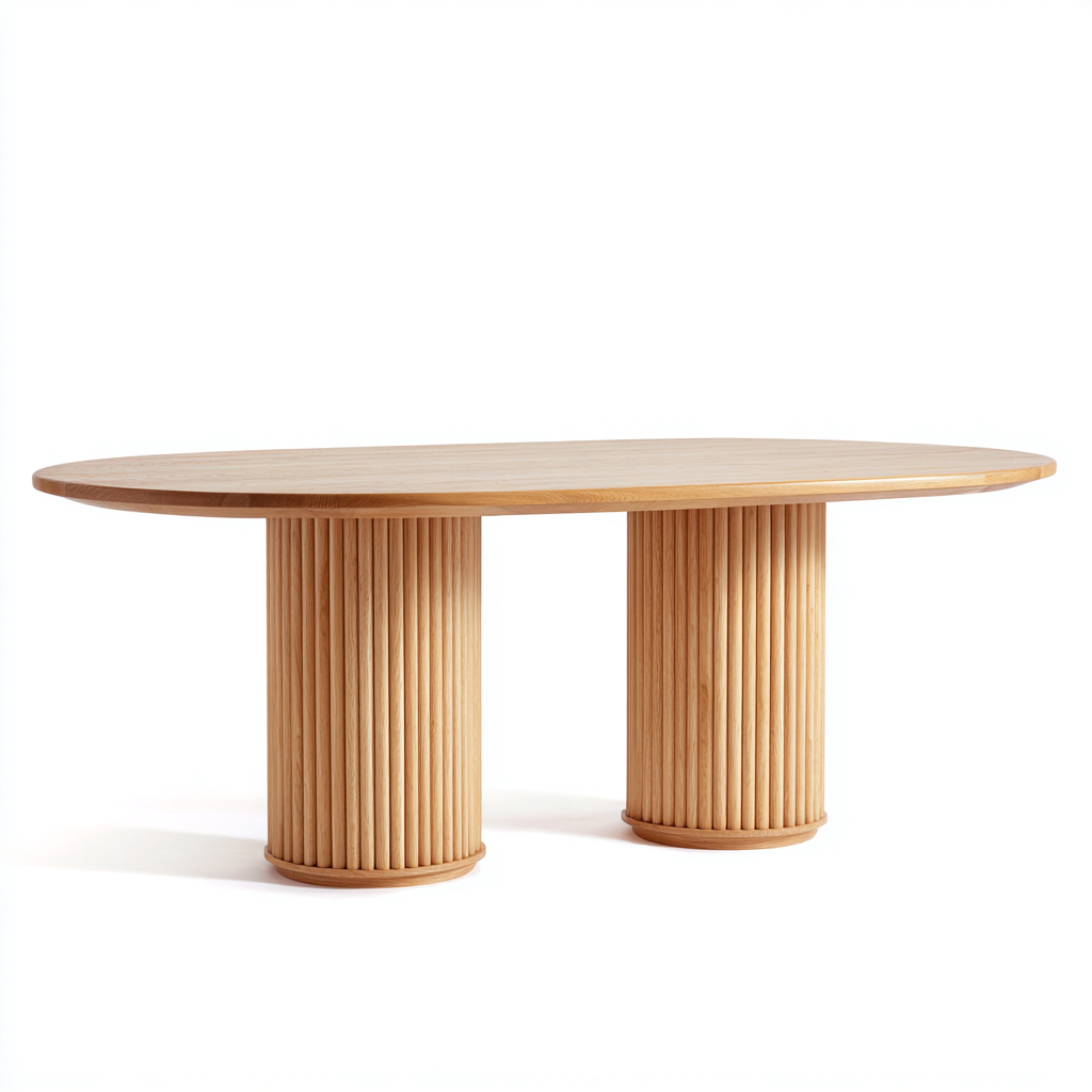 Mesa de comedor madera maciza 200x100x75 cm - madera clara - diseño contemporáneo adecuado para comedor-Miviahanest