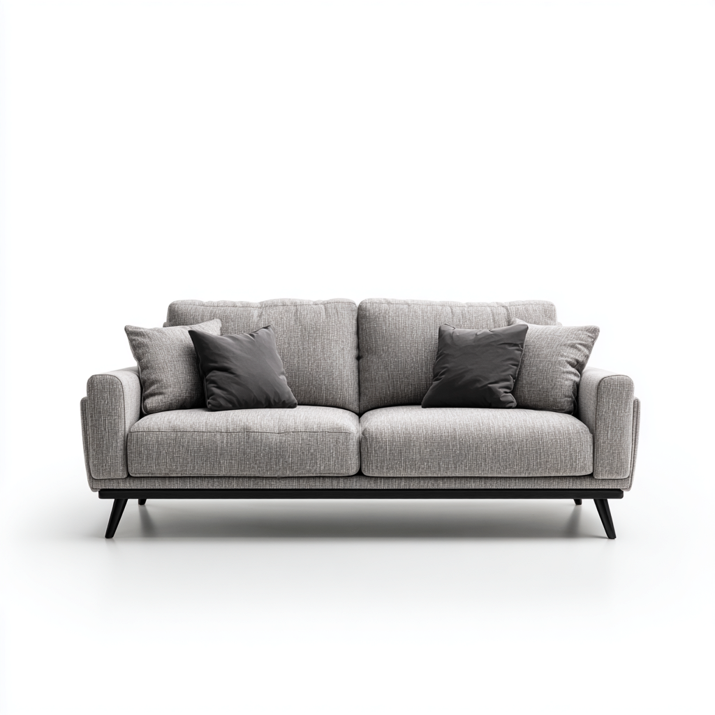Sofá lineal tela 182x90x92 cm - gris claro - para salón - diseño moderno-Miviahanest