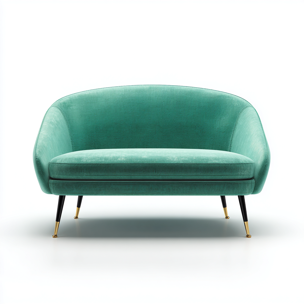 Sofá lineal tapizado en tela 155x78x84 cm - verde - apto para salón - diseño moderno-Miviahanest