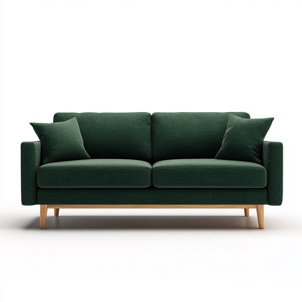 Sofá lineal tela 190x80x85 cm - verde oscuro - para salón - diseño moderno-Miviahanest