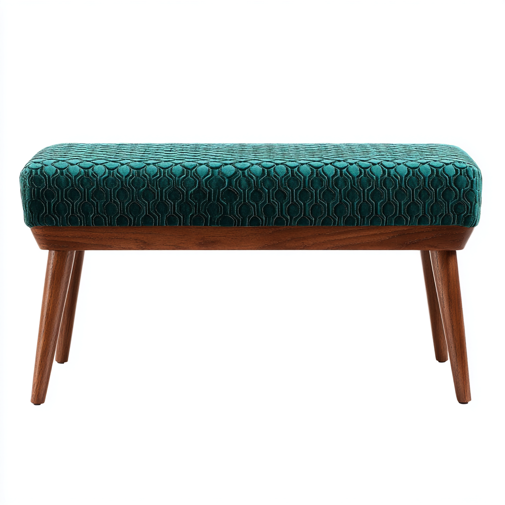 Banco de dormitorio apto para dormitorio tapizado en tela 110x40x45 cm - verde petróleo - diseño moderno-Miviahanest