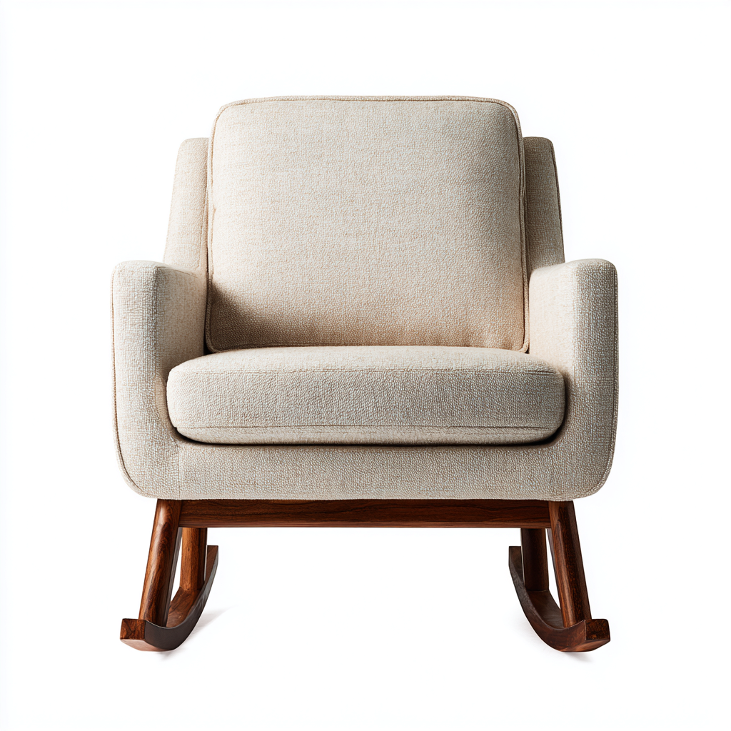 Mecedora tapizada en tela 98x80x95 cm - beige - apta para salón - diseño moderno-Miviahanest