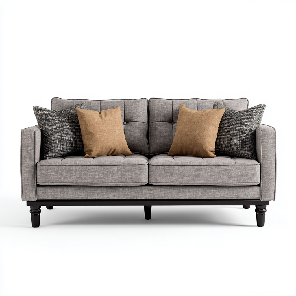 Sofá lineal tela 168x90x92 cm - gris - para salón - diseño clásico moderno-Miviahanest