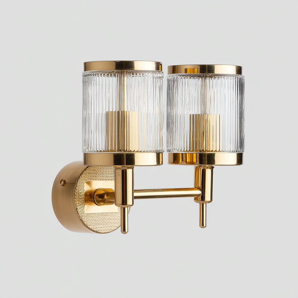 Aplique de pared metal 30x18x40 cm dorado - iluminación interior - diseño moderno-Miviahanest