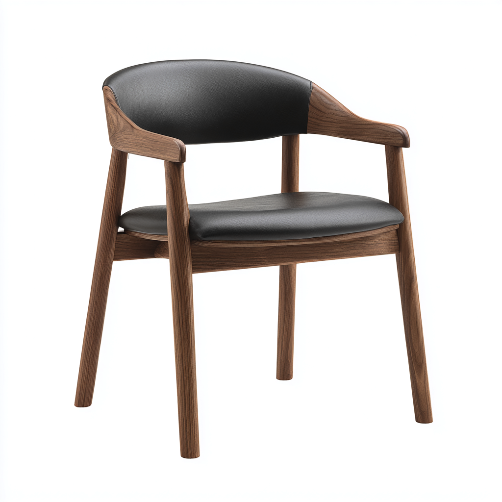 Silla de comedor madera tapizada 54x50x78 cm - negro - madera natural - diseño moderno para comedor-Miviahanest