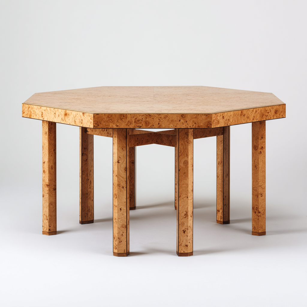 Mesa de comedor apto para comedor madera diseño octogonal 150x150x76 cm - marrón - estilo clásico-Miviahanest