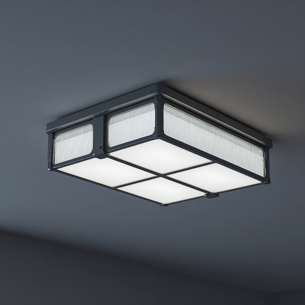 Lámpara de techo metal y acrílico 48x32x13 cm - negro - blanco - diseño moderno apta para interiores-Miviahanest