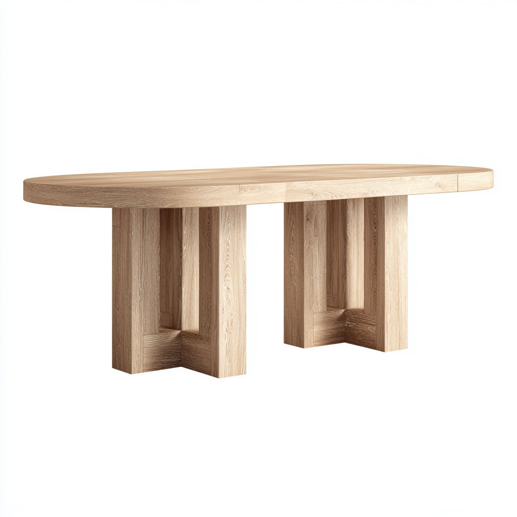 Mesa de comedor apto para comedor estructura completa de madera roble 220x100x76 cm - madera natural - diseño moderno-Miviahanest