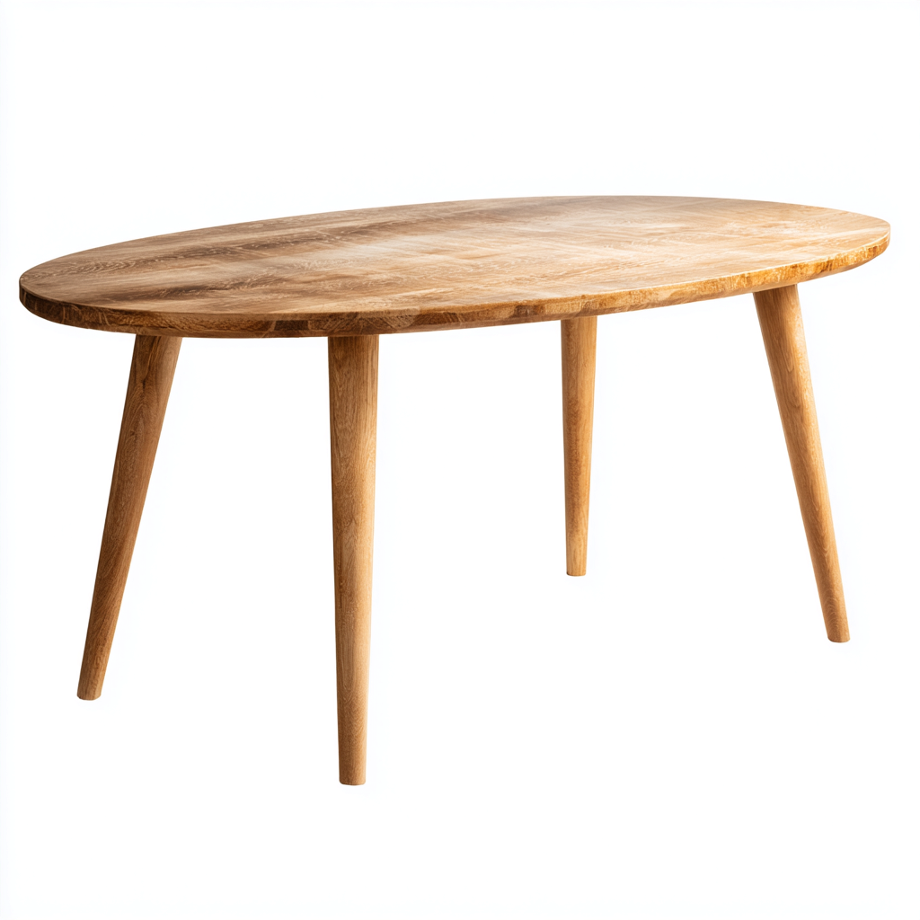 Mesa de centro de madera maciza 124x64x45 cm - marrón claro - diseño nórdico para salón-Miviahanest