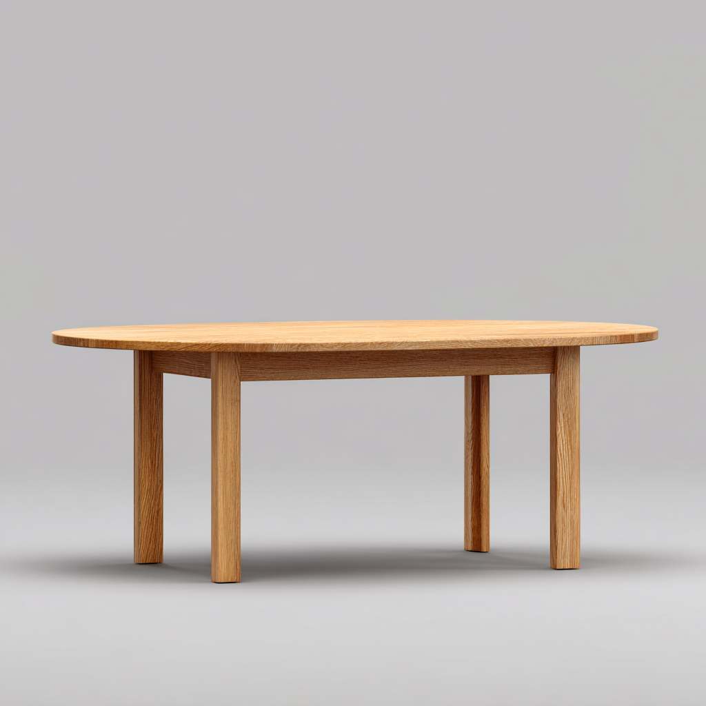 Mesa de comedor madera maciza 180x90x75 cm - madera natural - diseño contemporáneo adecuado para comedor-Miviahanest