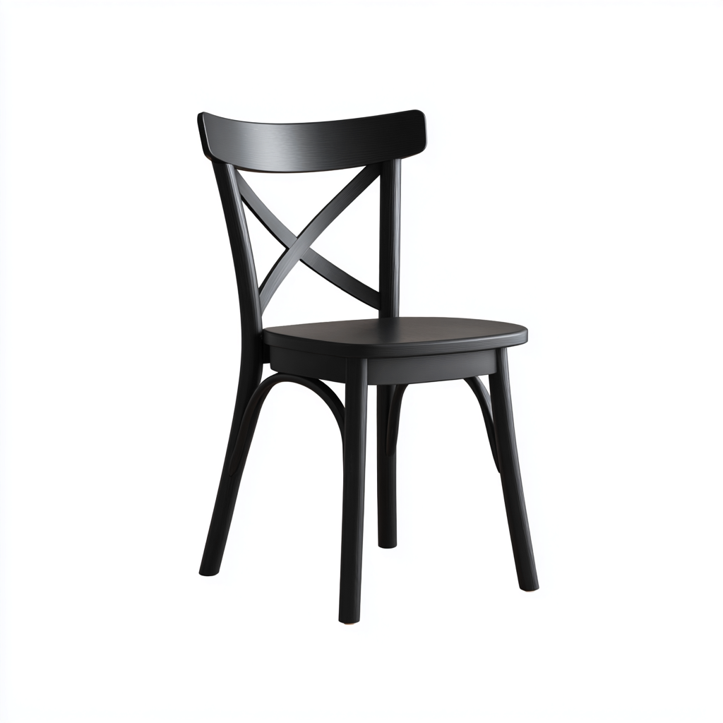 Silla de comedor madera 48x50x85 cm - negro - diseño clásico para comedor-Miviahanest