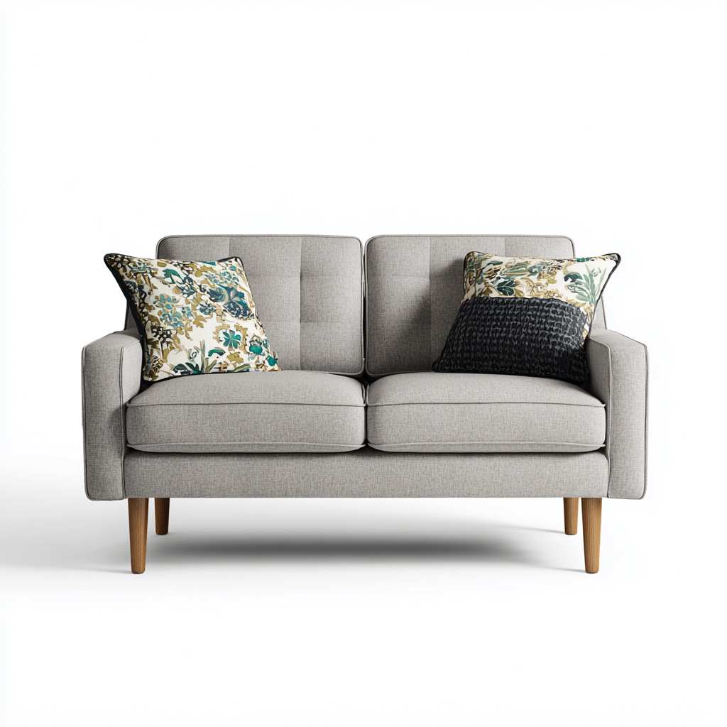 Sofá lineal tela 152x86x88 cm - gris claro - para salón - diseño moderno-Miviahanest