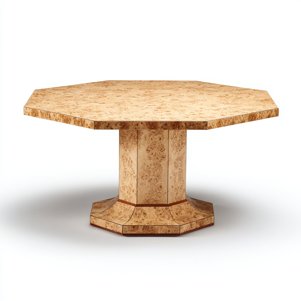 Mesa de comedor apto para comedor estructura de madera burled 150x150x76 cm - madera natural - diseño moderno-Miviahanest