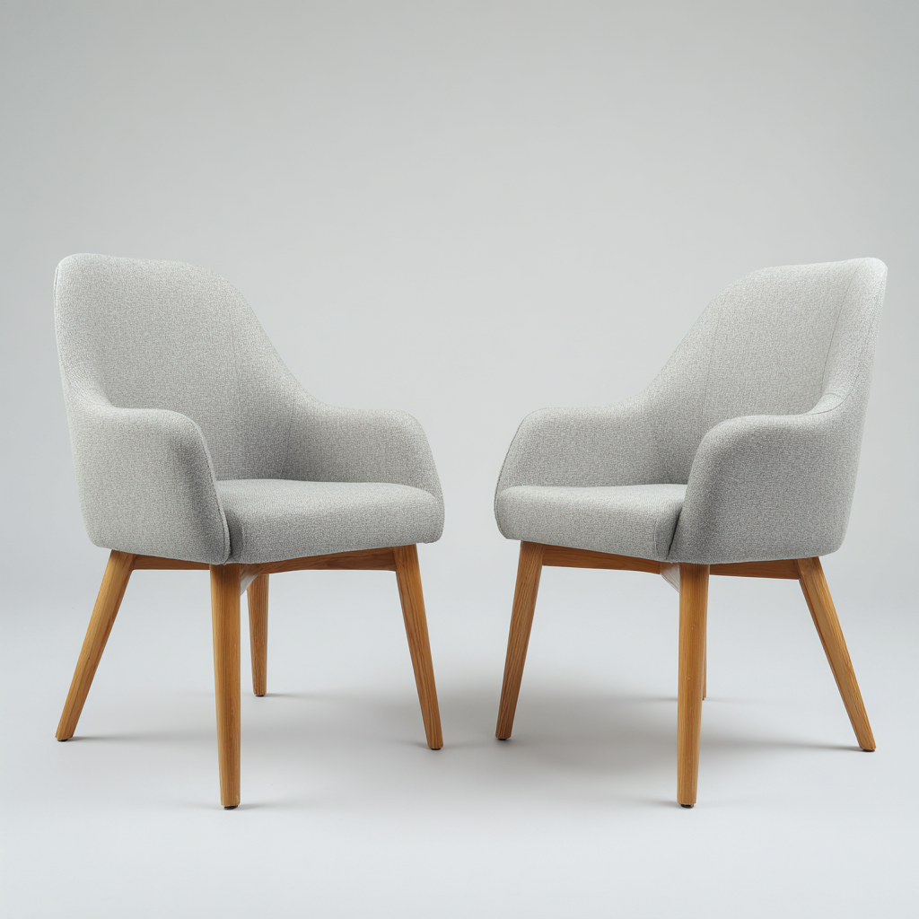 Silla de comedor tapizada en tela 60x55x85 cm - Gris - Diseño moderno apta para comedor-Miviahanest