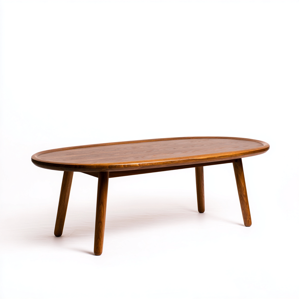 Mesa de centro de madera maciza 125x65x45 cm - marrón - diseño nórdico para salón-Miviahanest