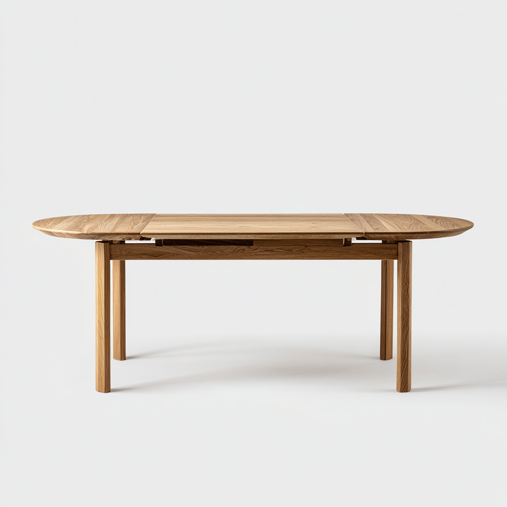 Mesa de comedor extensible madera maciza 200x100x75 cm - madera clara - diseño funcional adecuado para comedor-Miviahanest
