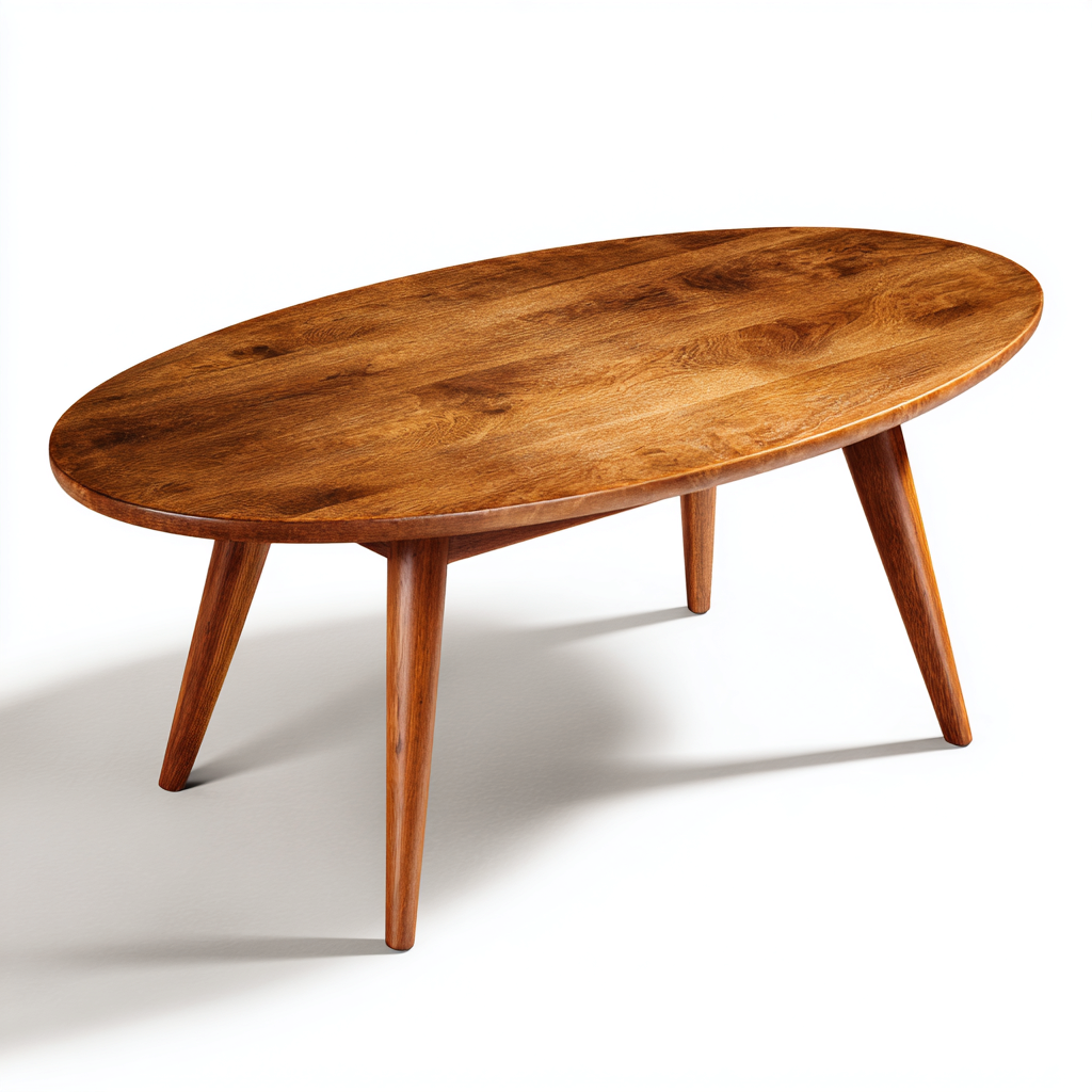 Mesa de centro de madera maciza 124x64x45 cm - marrón - diseño nórdico para salón-Miviahanest