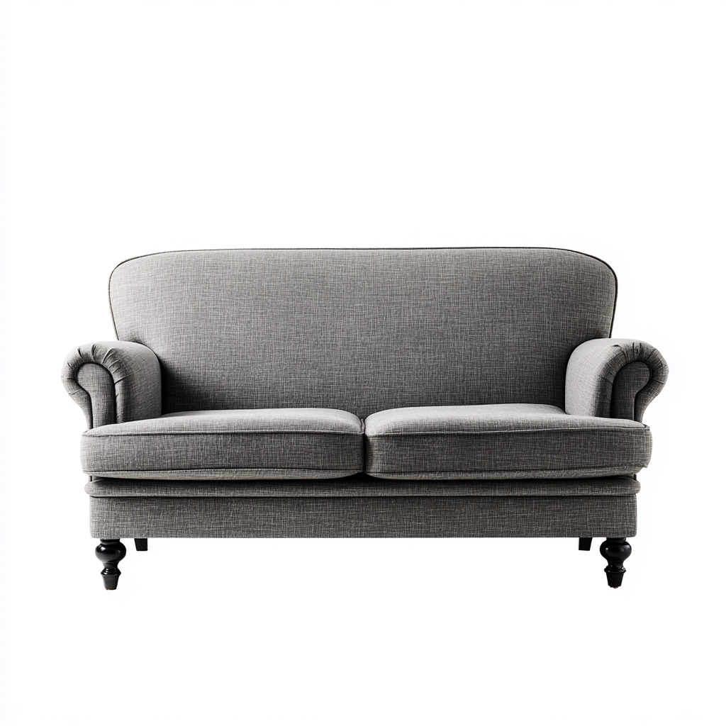 Sofá lineal tela 165x87x92 cm - gris - para salón - diseño clásico-Miviahanest