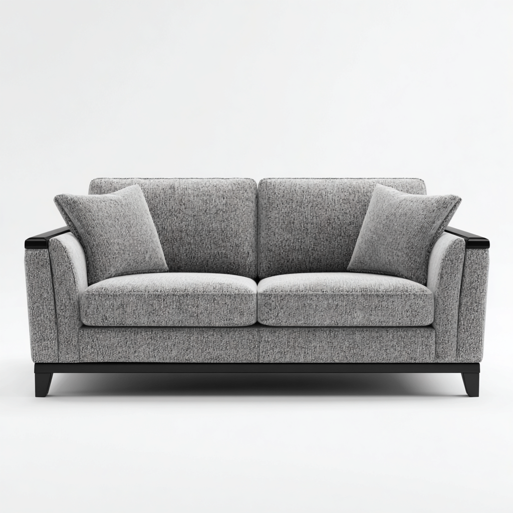 Sofá lineal tela 160x88x90 cm - gris - para salón - diseño moderno-Miviahanest