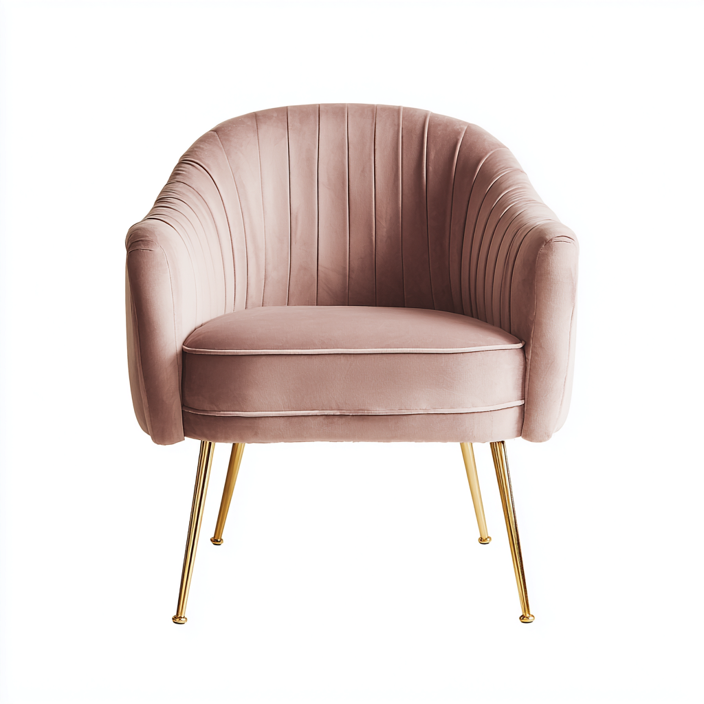 Sillón tapizado terciopelo 83x77x85 cm - rosa - diseño moderno para salón-Monoiohome
