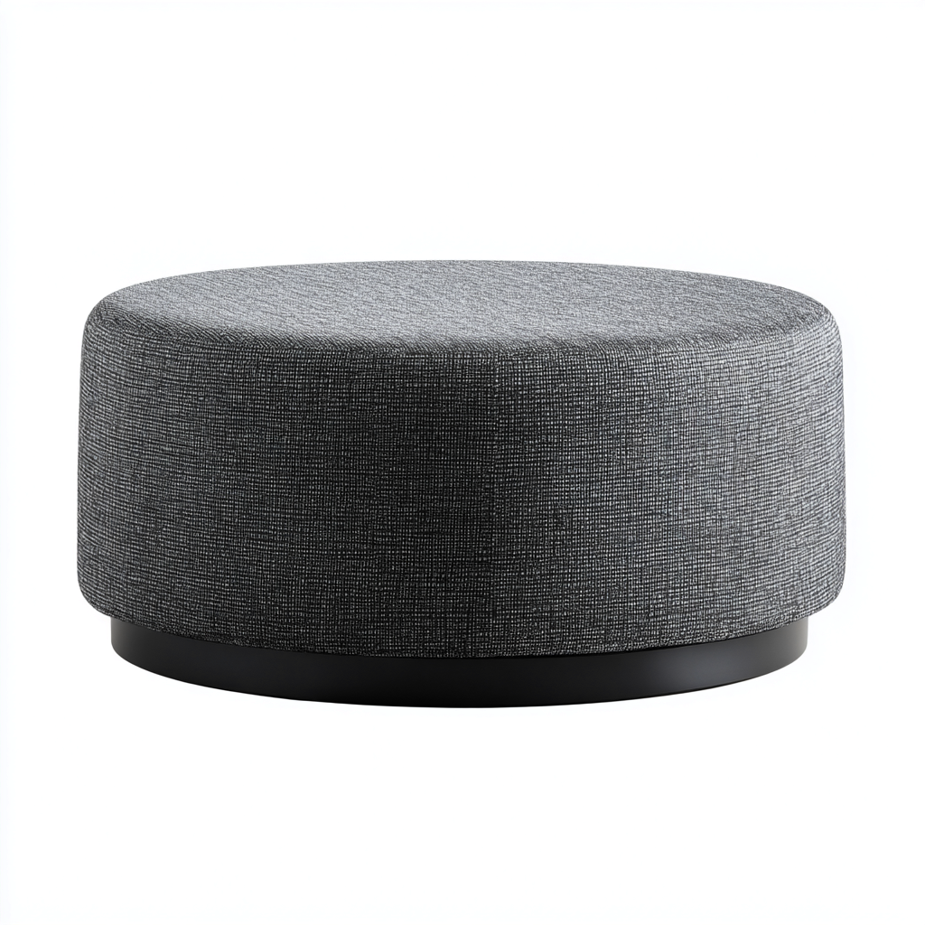 Reposapiés tapizado tela 80x80x35 cm - gris oscuro - diseño moderno - apto para salón-Monoiohome