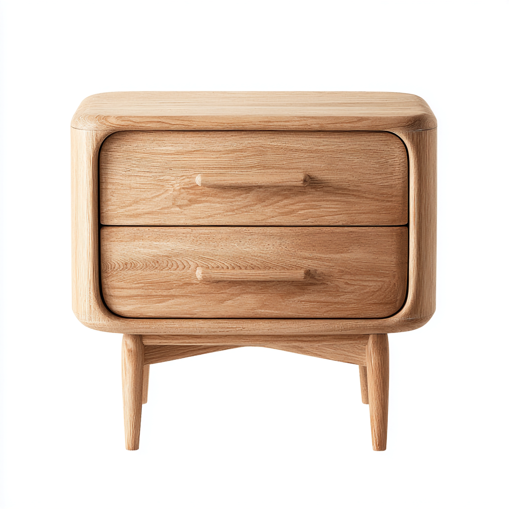 Mesita de noche madera 50x40x55 cm - color natural - diseño moderno para dormitorio-Monoiohome