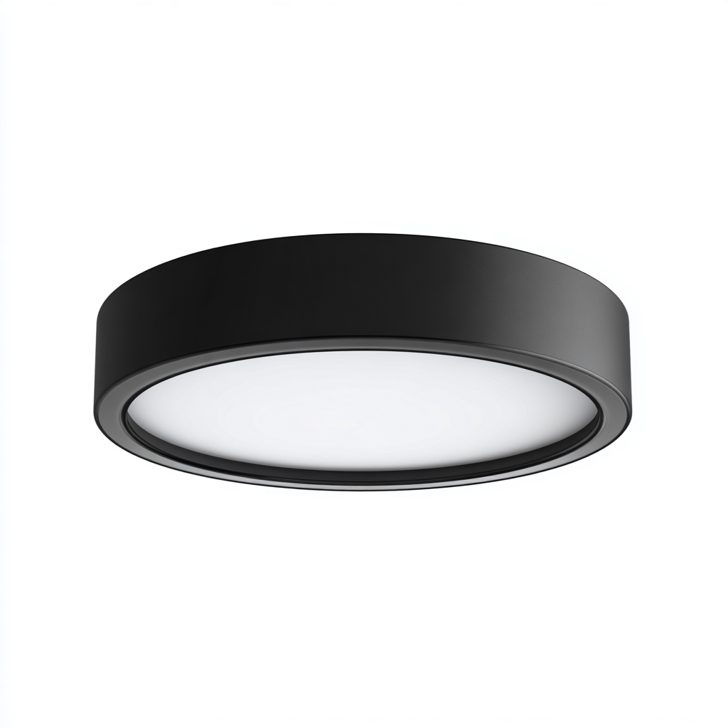 Lámpara de techo - metal y acrílico negro y blanco 28x28x6 cm - diseño minimalista para interiores-Monoiohome