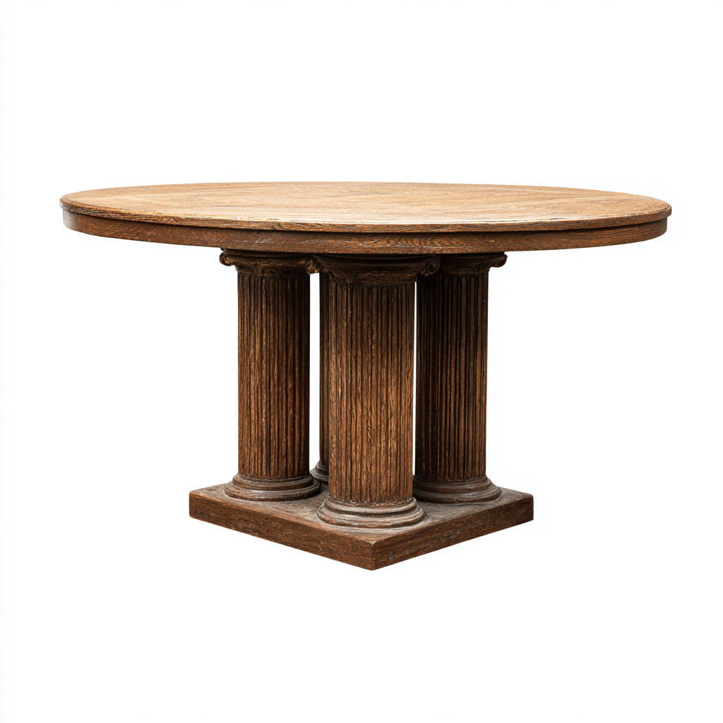 Mesa de comedor madera maciza 140x140x75 cm - marrón - estilo clásico apta para comedor-Monoiohome