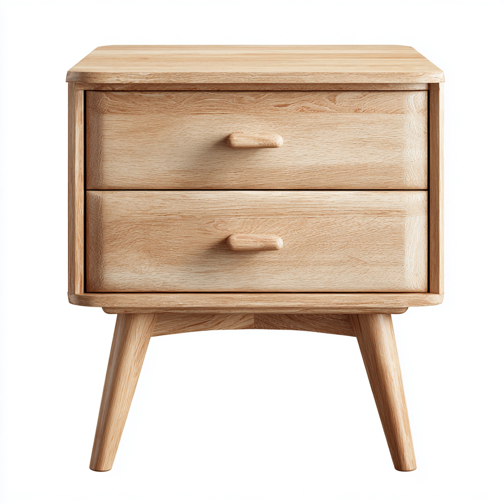 Mesita de noche madera 48x39x56 cm - color natural - diseño moderno para dormitorio-Monoiohome