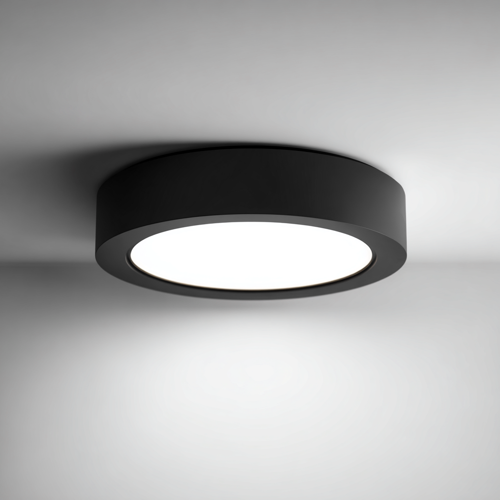 Lámpara de techo - metal y acrílico negro y blanco 38x38x8 cm - diseño minimalista para interiores-Monoiohome
